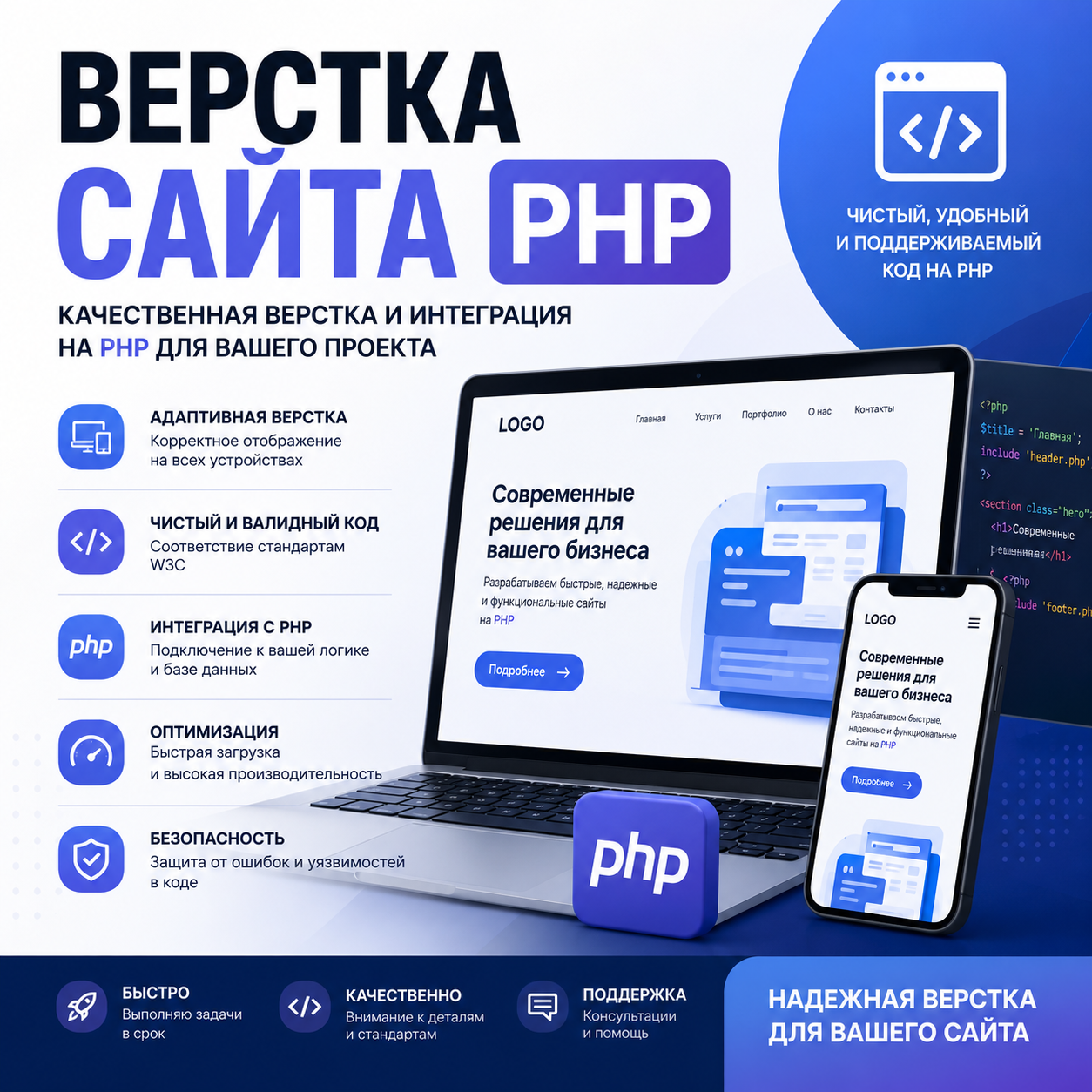 Верстка сайта PHP